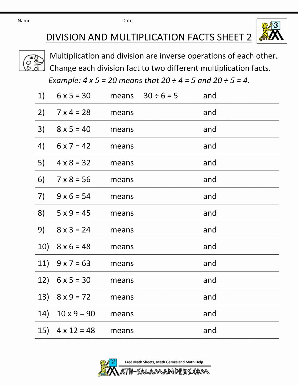 Multiplication and Division Worksheets Luxury Printable Division Worksheets 3rd Grade