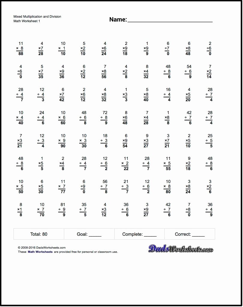 Multiplication and Division Worksheets Unique Check Out these Mixed Multiplication and Division