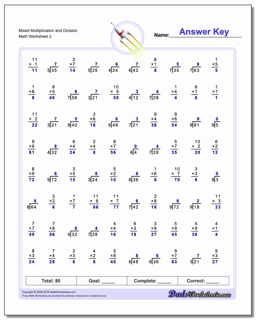 Multiplication and Division Worksheets Unique Mixed Multiplication and Division