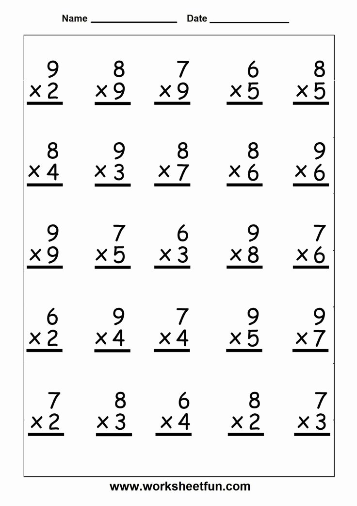 Multiplication Table Worksheet Elegant Free Printable Multiplication Worksheets