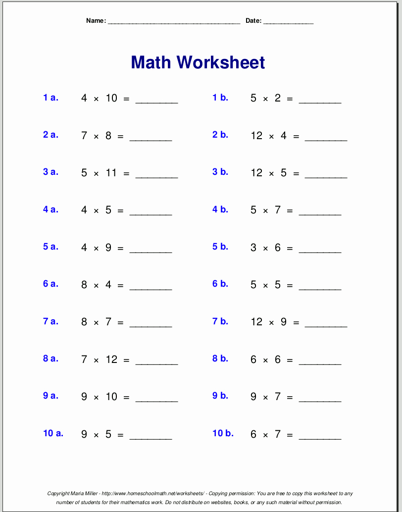 Multiplication Table Worksheet Lovely Grade 4 Multiplication Worksheets