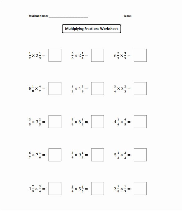 Multiplying Fractions Worksheets with Answers Best Of 10 Multiplying Fractions Worksheet Templates Pdf