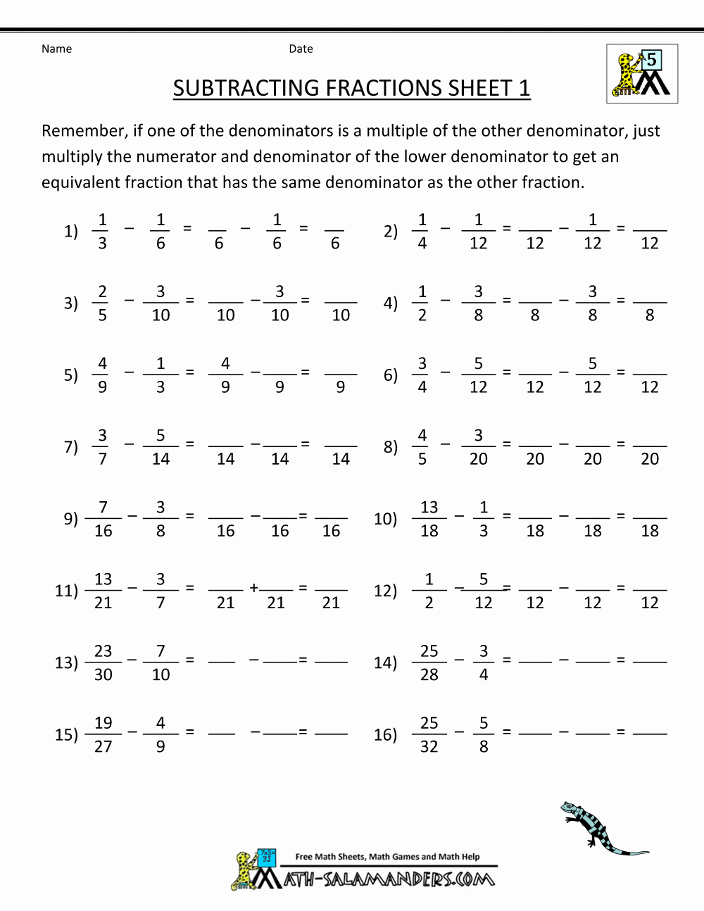 Multiplying Fractions Worksheets with Answers Unique Adding Subtracting Multiplying and Dividing Fractions