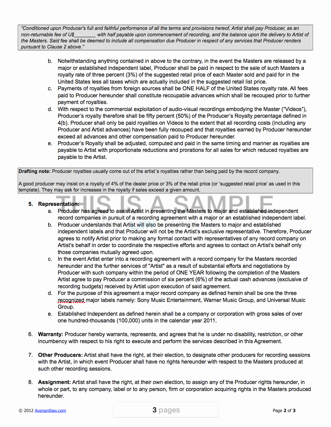 Music Producer Agreement Template Luxury Producer Contract Template Pro Artist