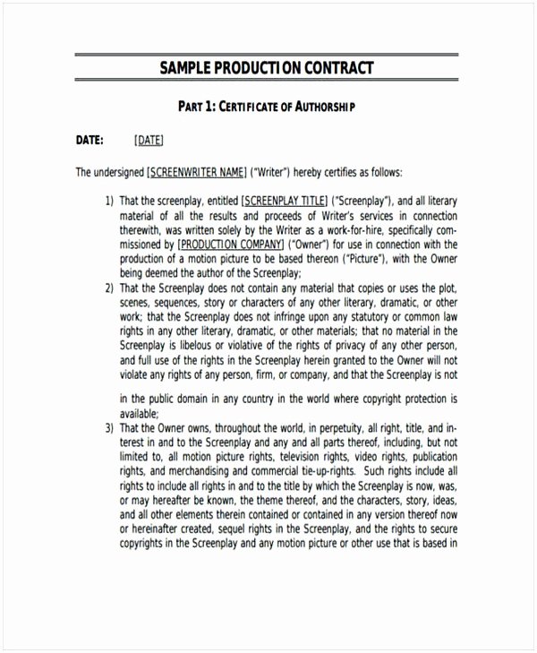 Music Production Contract Template Best Of Music Producer Contract