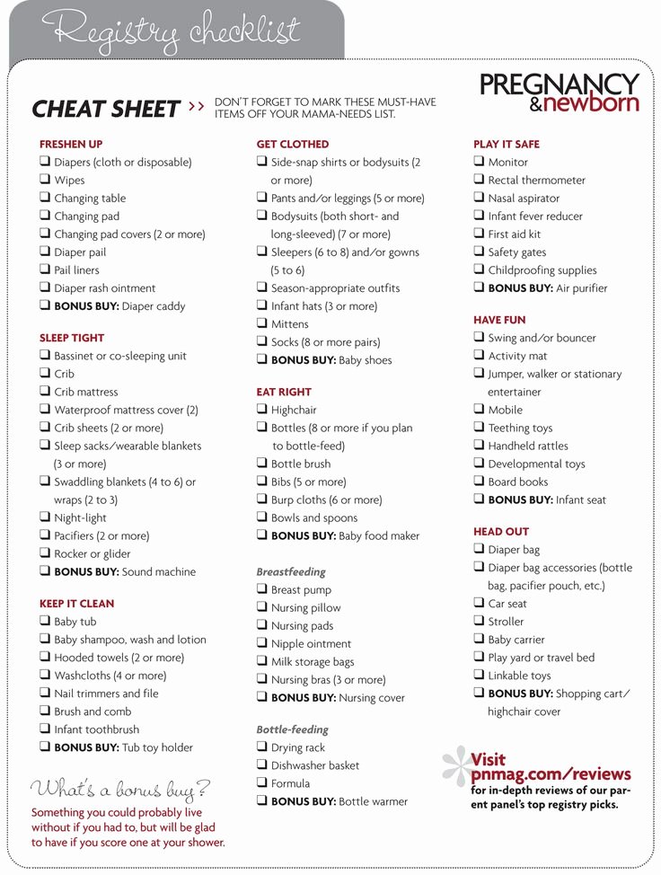 New Baby Checklist Printable Awesome Registry Checklist Pregnancy &amp; Newborn Magazine