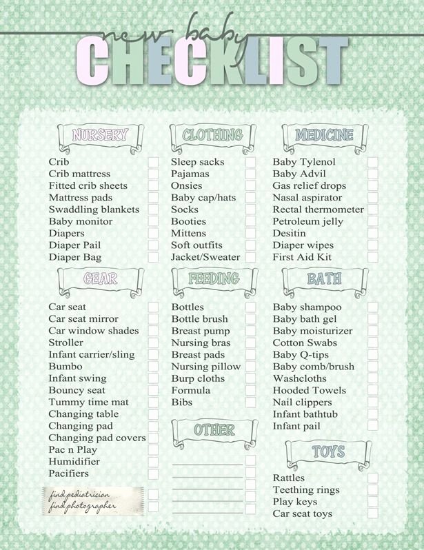 New Baby Checklist Printable Elegant Free Printable New Baby Checklist