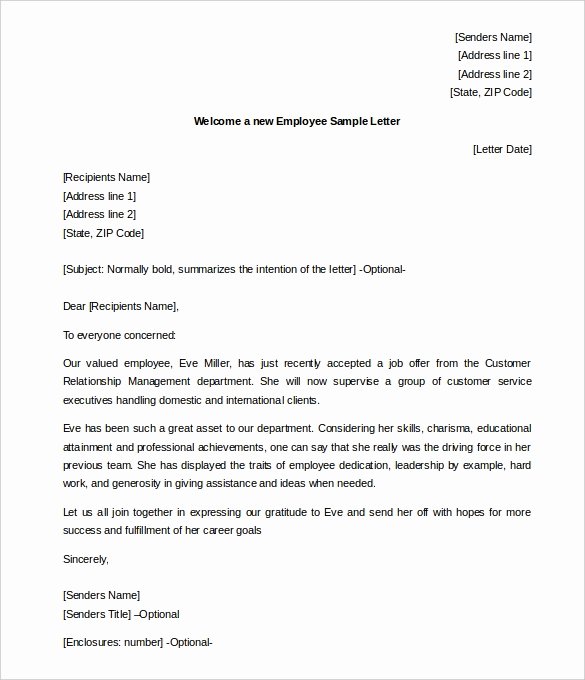 New Employee Welcome Letter Best Of 21 Hr Wel E Letter Templates Doc Pdf