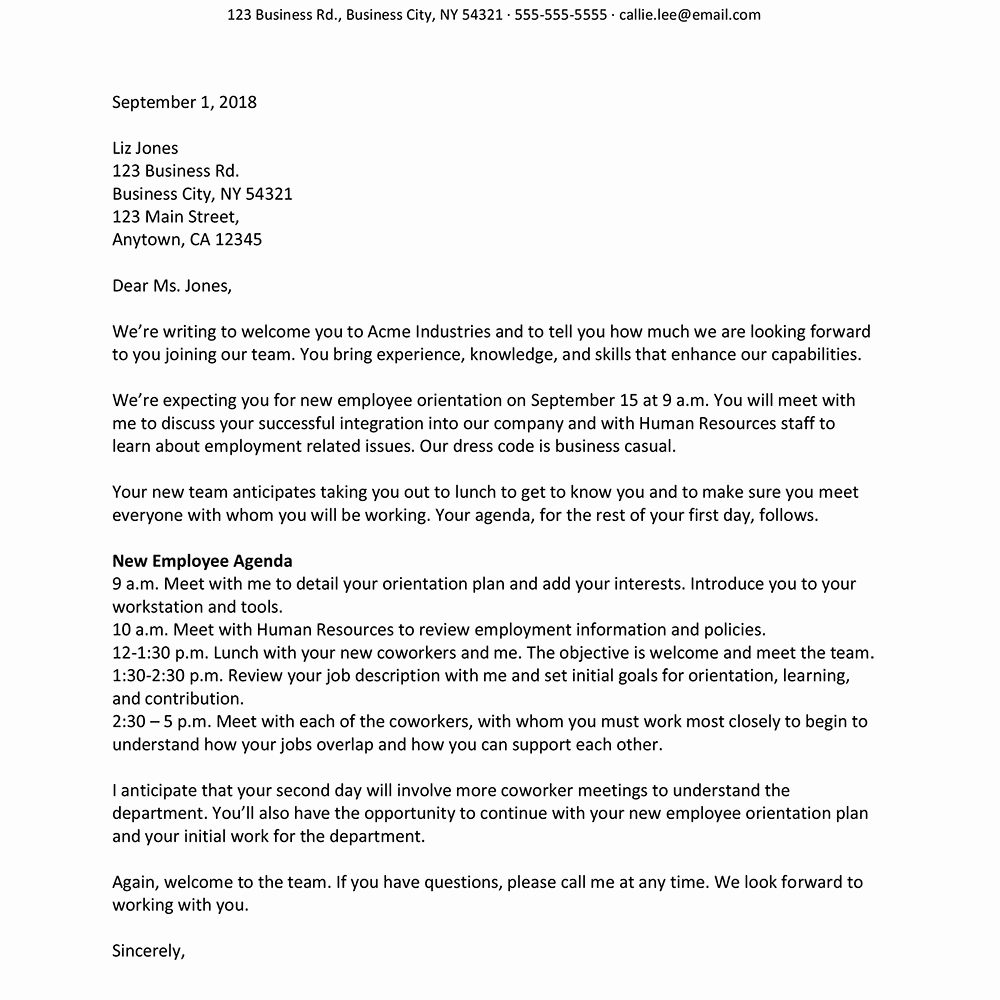 New Employee Welcome Letter New why to Use A New Employee Wel E Letter and A Sample
