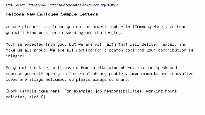 New Employee Welcome Letter Unique Wel E New Employee Sample Letters