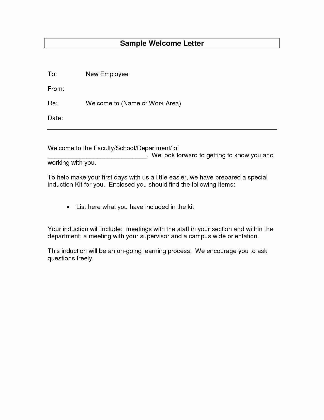 New Hire Letter Samples Beautiful Wel E Email to New Employee From Hr