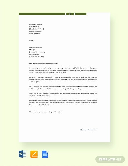 New Job Resignation Letter Luxury Free Job Resignation Letter Template Download 1723