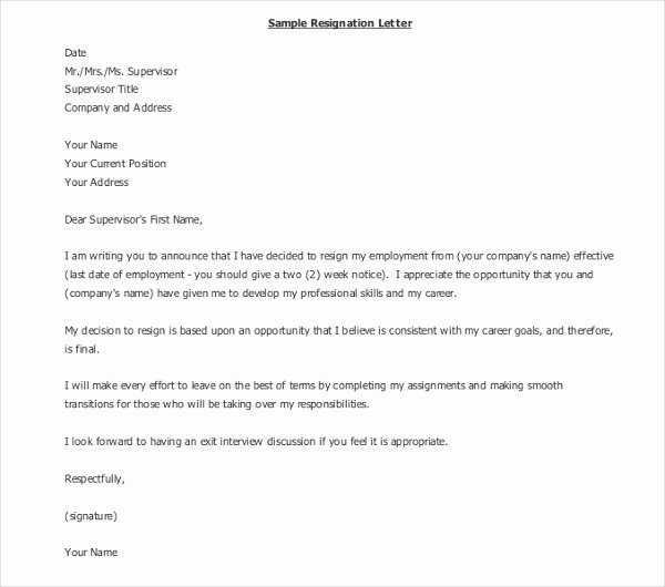 New Job Resignation Letter New 12 New Job Resignation Letters Pdf Doc