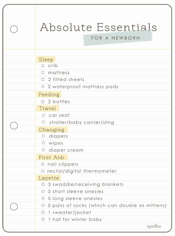 Newborn Essentials Checklist Elegant Newborn Essentials Baby Stuff
