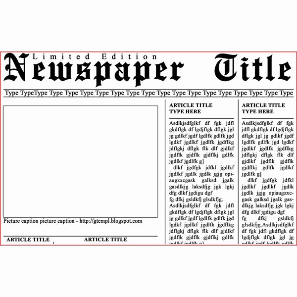 Newspaper Article Template for Students Beautiful Newspaper Layout Templates Excellent sources to Help You