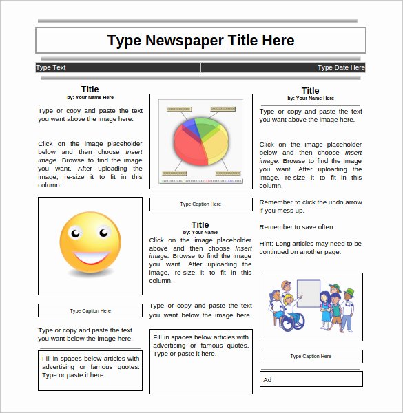 30 Newspaper format Google Docs Example Document Template