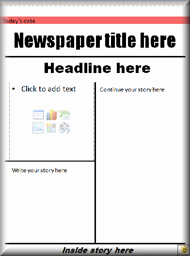 Newspaper Front Page Template Lovely Literacy