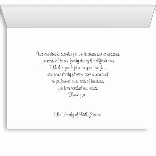 Newspaper Thank Yous after Funeral Best Of Sympathy Memorial Thank You Note Card Rose