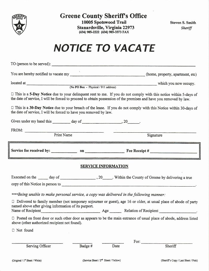 Notice to Vacate Apartment Letter Inspirational Notice to Vacate