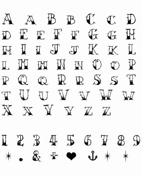 Number Fonts for Tattoos Inspirational Alphabet &amp; Numbers Tattoo Set