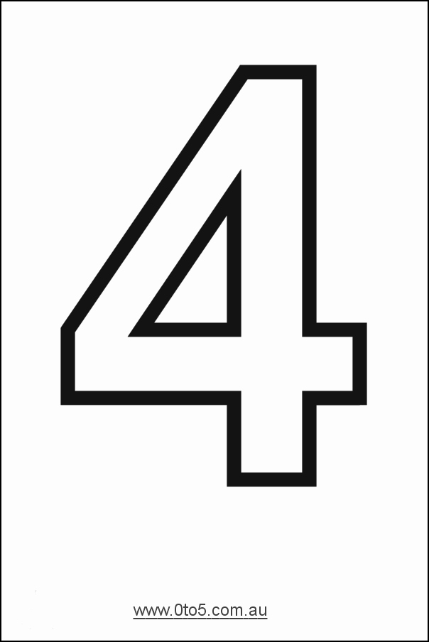 Number Templates to Print New Number Four Printable Template Gabe S 4th Birthday Shirt