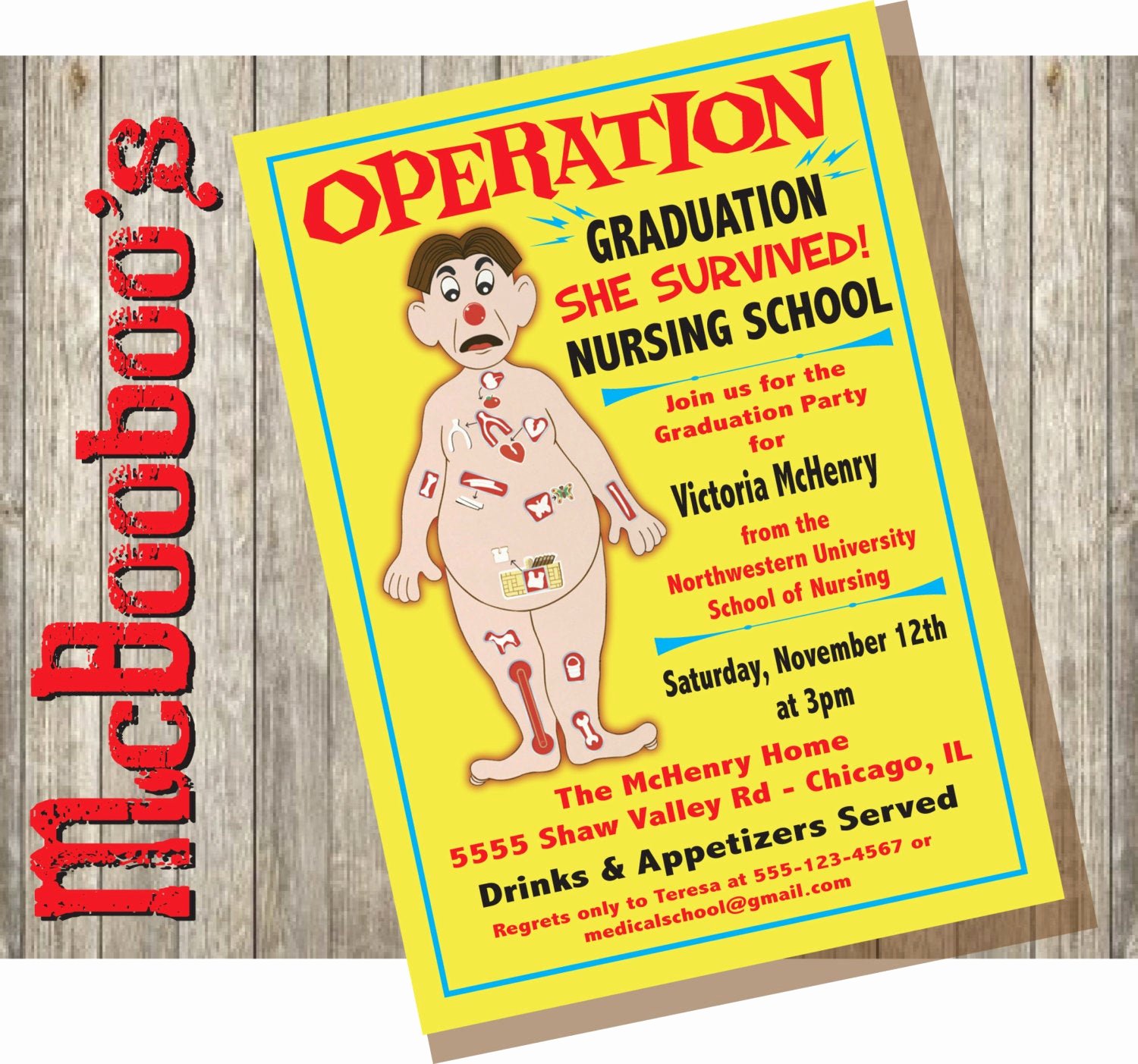 Nursing Graduation Invitation Templates Free Beautiful Operation Board Game Inspired Nursing School or Medical School