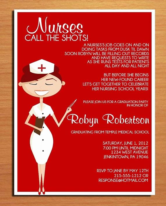Nursing Graduation Invitation Templates Free Fresh Nursing Medical Degree Graduation Party Invitation Cards