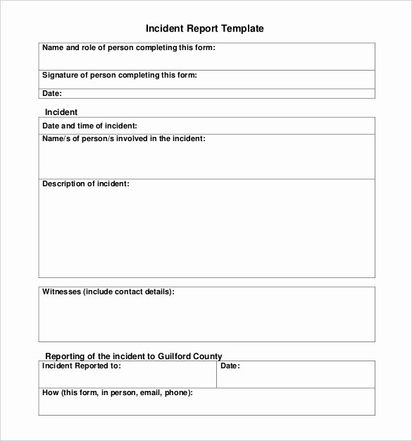 Nursing Incident Report Sample Awesome 32 Incident Report Templates Free Pdf Word format