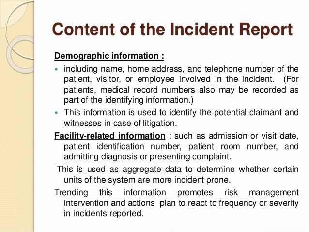 Nursing Incident Report Sample Best Of Risk Management