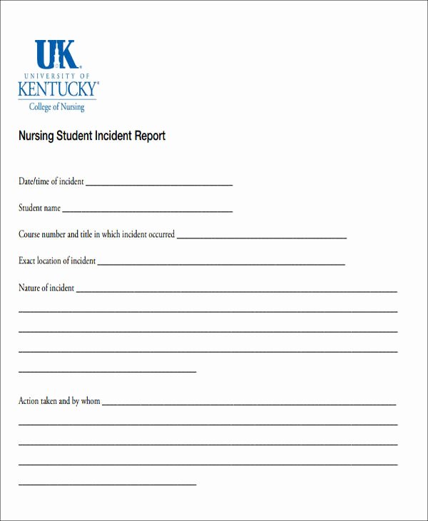 Nursing Incident Report Sample Fresh 59 Incident Report formats Pdf Word Docs