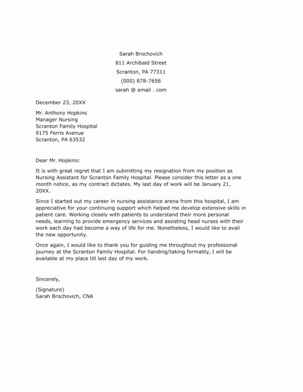 Nursing Letter Of Resignation Luxury Free 13 Nurse Resignation Letter Samples and Templates In