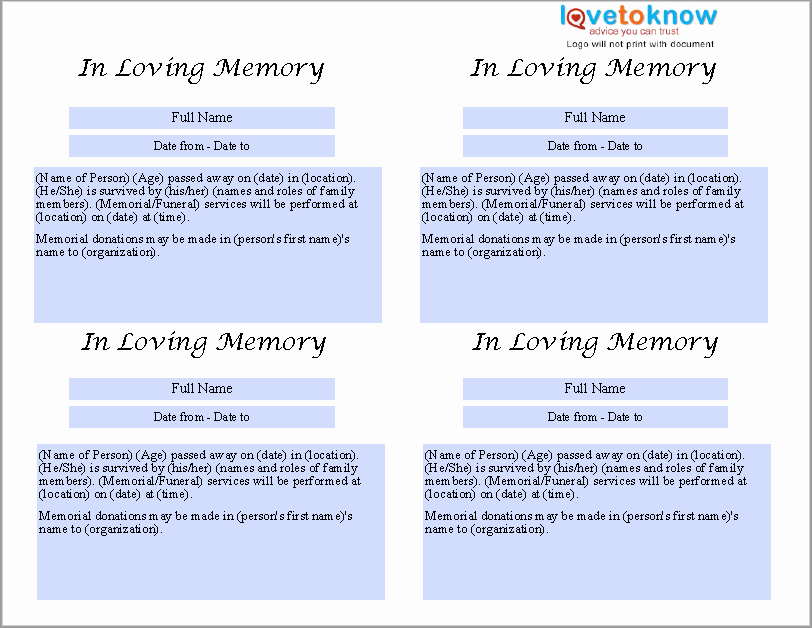 Obituary Template for Microsoft Word Best Of 21 Free Obituary Templates Samples and Guides