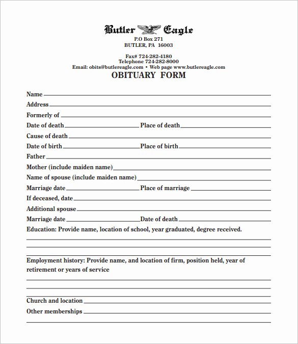 Obituary Template for Microsoft Word Lovely Free Obituary Template