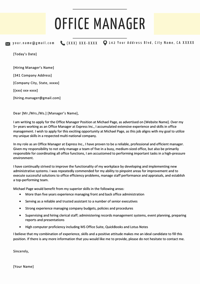 Office assistant Cover Letter Sample Awesome Fice Manager Cover Letter Example &amp; Writing Tips