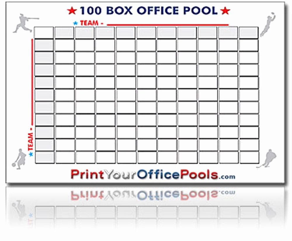 Office Football Pool Template Best Of 22 X 34 Reusable 100 Box Square Block Pool for Football