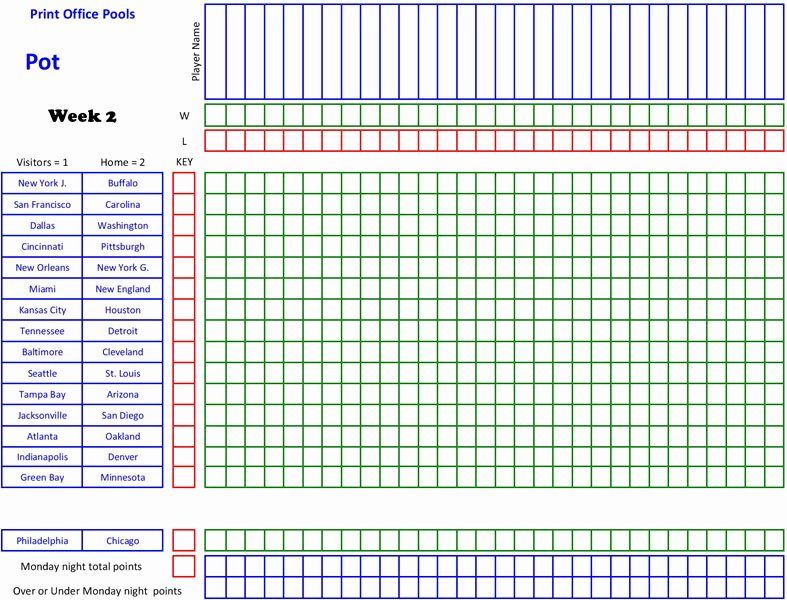 Office Football Pool Template Fresh 8 Best Of Printable Football Pool Sheets