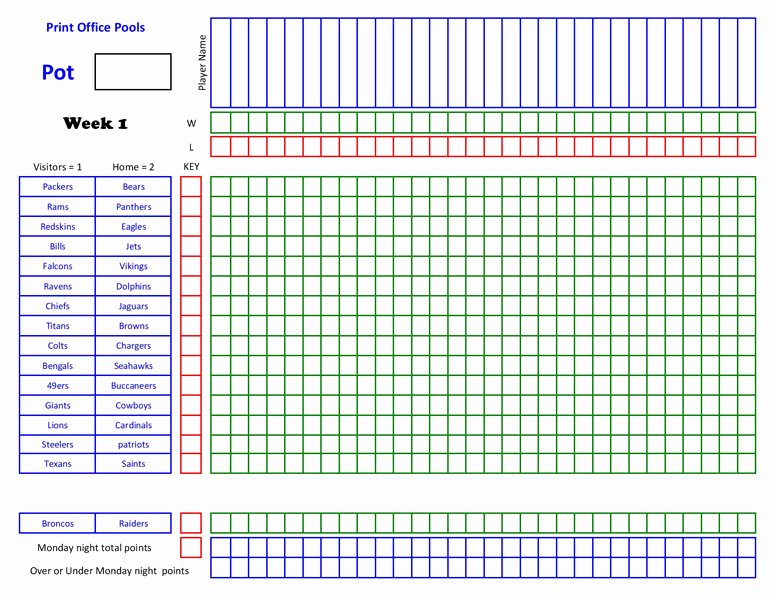 30 Office Football Pool Template Example Document Template