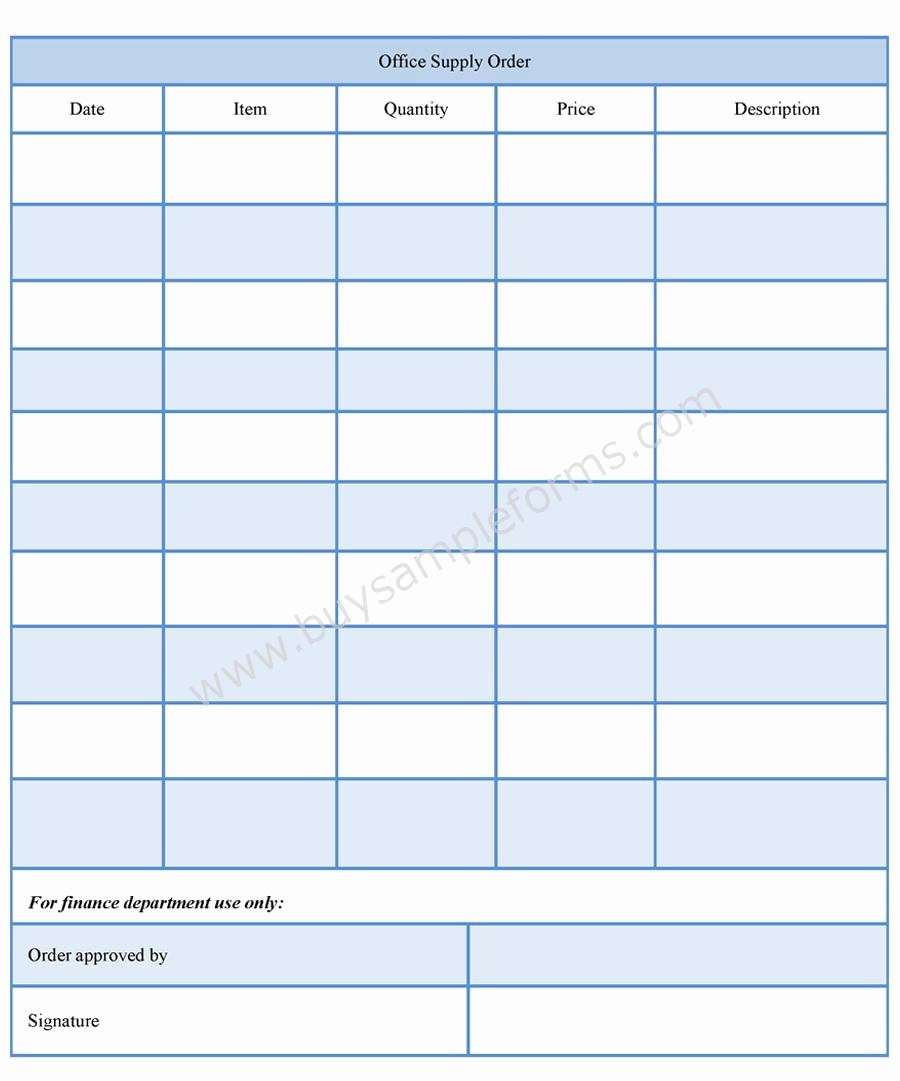 Office Supplies Request form Elegant Fice Supply order form Sample forms