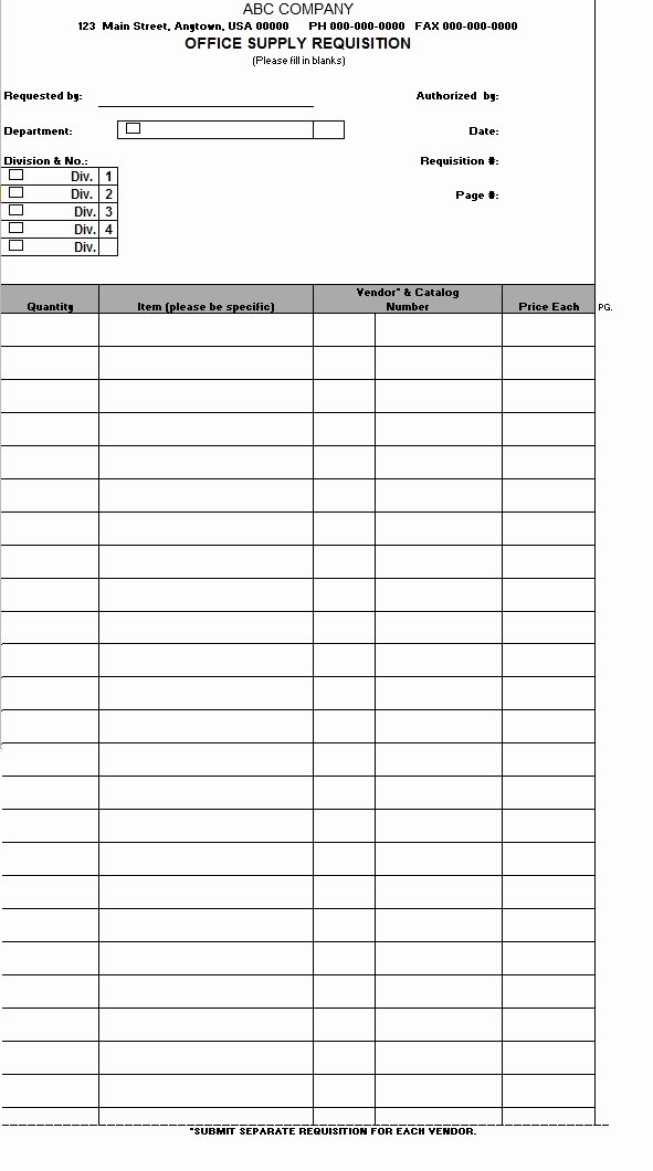 Office Supplies Request form Luxury Fice Supply Requisition form Template Sample