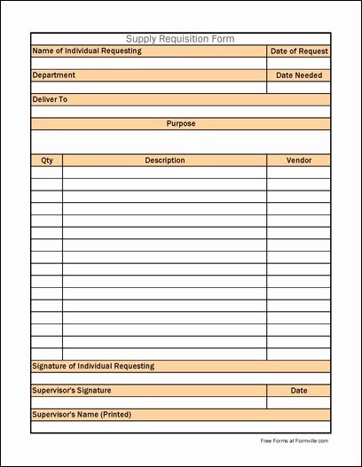 Office Supplies Request form Luxury Free Detailed Supply Requisition From formville
