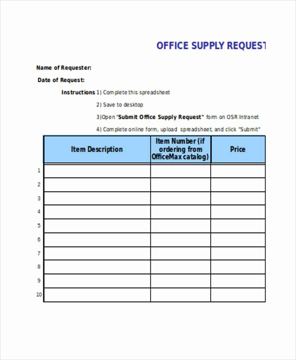 Office Supplies Request form New Free 27 Requisition forms