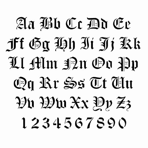 Old English Alphabet Stencils Lovely Old English Lettering Alphabet Stencils – 2 Inch – 14 Mil