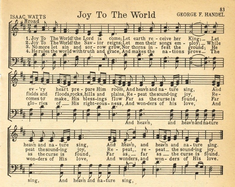 Old Looking Paper Printable Lovely Christmas Music Printables Joy to the World More