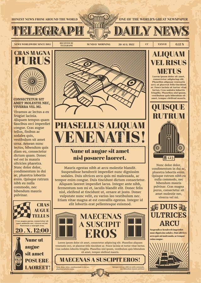 Old Newspaper Template Word Luxury Old Newspaper Vector Template Retro Newsprint with Text