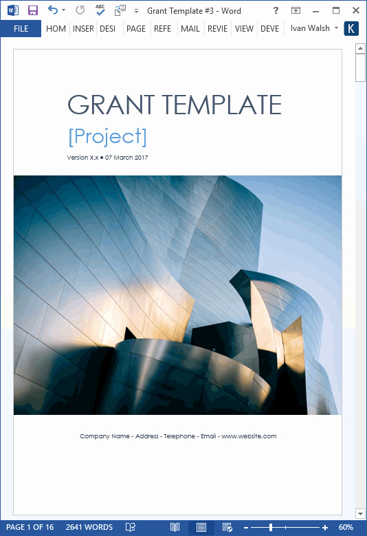 One Page Project Proposal Template New Grant Proposal Template Ms Fice