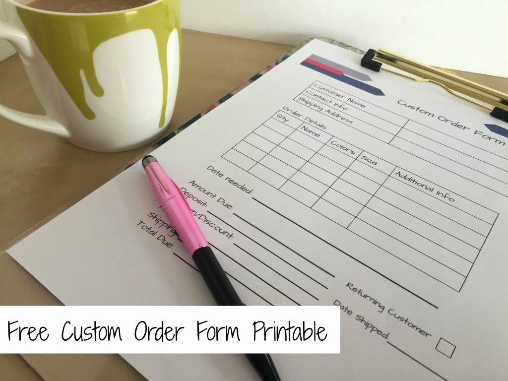 Order forms for Small Business Beautiful Printables Crafts