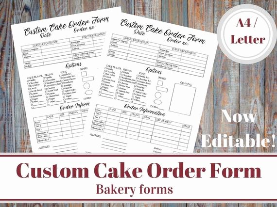 Order forms for Small Business Best Of Custom Cake order form Bakery forms Cake order form Baking