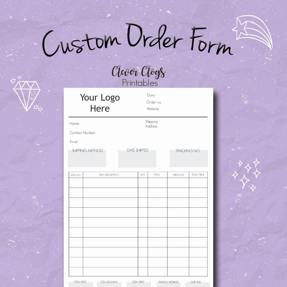 Order forms for Small Business Best Of Custom order form Business organizer Branded Staionery