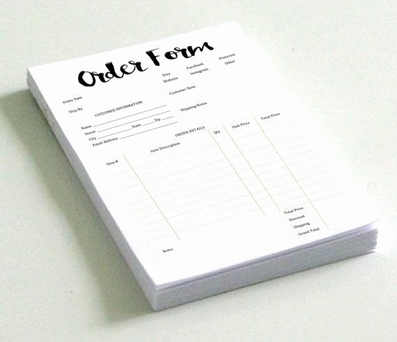 Order forms for Small Business Fresh Instant Download Small Business Mini order forms