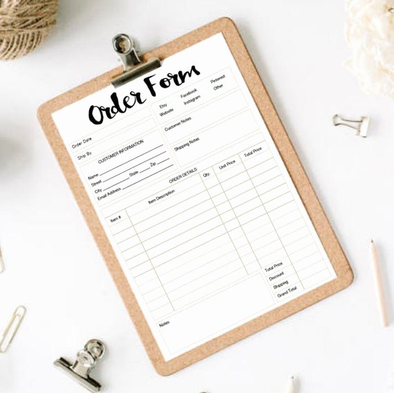 Order forms for Small Business Lovely Instant Download Small Business Mini order forms Size 5x7